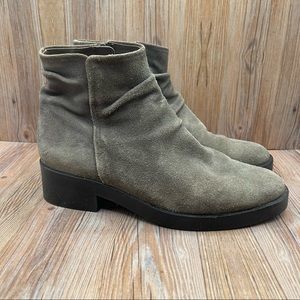 Coclico Anthropologie Suede Ruched Ankle Booties EU 36